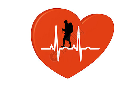 红心在白色背景上 脉搏速率图表心脏病心音人员学校人心测试技术考试电脑保健图片