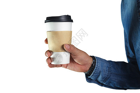 一个年轻男人在喝咖啡商务早餐潮人衬衫餐厅成人商业杯子饮料工作图片