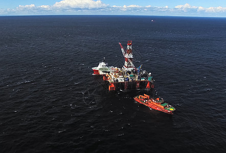 海上石油岸外平台 开采大陆架上的油料温室日落海洋钻井商业油田天空生产汽油经济图片
