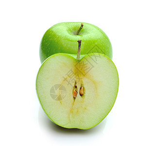 白色背景上孤立的绿苹果营养食物绿色水果饮食图片