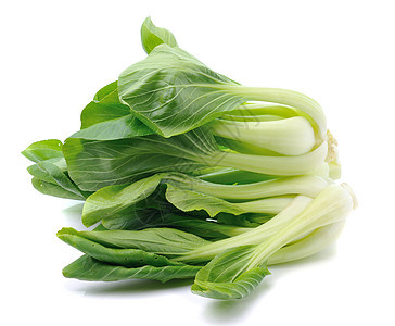 Pok Choi 白背景孤立的蔬菜绿色油菜籽美食白菜叶子食物植物油菜饮食白色图片