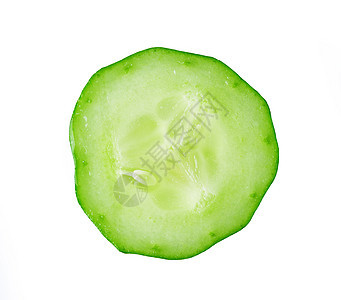 白色背景上的新鲜切片黄瓜食物蔬菜绿色宏观饮食植物图片