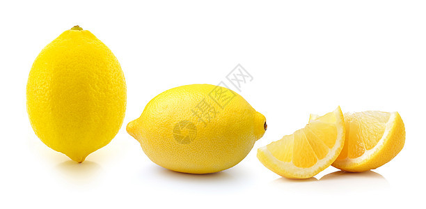 白底孤立的柠檬果黄色水果白色橙子饮食食物图片