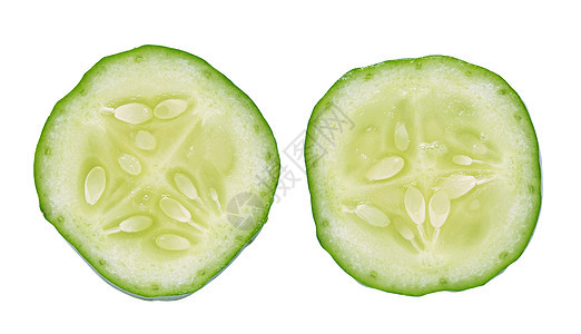 白色背景上的新鲜切片黄瓜绿色沙拉宏观食物蔬菜饮食图片