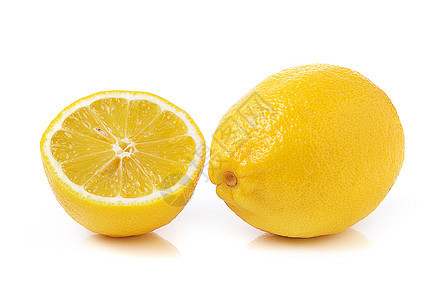 白色背景的新鲜柠檬食物饮食黄色健康水果图片