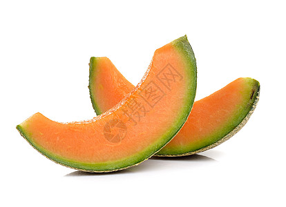 在白色背景上被孤立的甜瓜水果蔬菜甜点食物黄色橙子甘露饮食西瓜图片