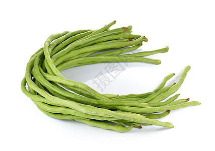 白种背景的长豆豆子维生素绿色蔬菜院子食物白色营养热带图片