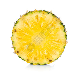 白色背景上孤立的菠萝字体视图甜点热带绿色凤梨饮食水果黄色食物图片