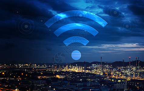 模糊城市景观背景下的 WiFi 网络电脑蓝色办公室数据气泡墙纸反射互联网空气肥皂图片