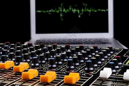 声音混音器记录工作室工作嗓音技术生产控制体积打碟机按钮图片