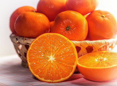 坦格瑞恩关在篮子里水果饮食橘子果汁黄色白色食物图片