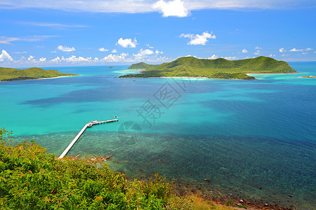 肖马乔皮尔萨马桑岛美丽的蓝色海景风景娱乐天空旅游沿海地平线悬崖岩石热带石头图片