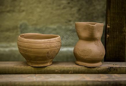手工粘土容器女士工作室制品商业陶瓷陶器黏土土豆咖啡篮子图片