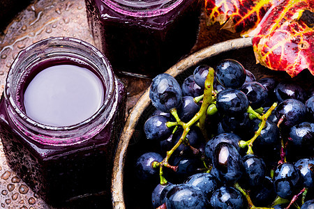 葡萄汁杯子栽培排毒水果玻璃葡萄园液体收成口渴浆果紫色图片
