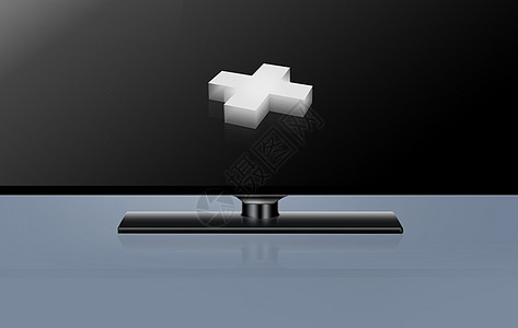现代宽屏电视概念系列 44 内的 3D 加号图片