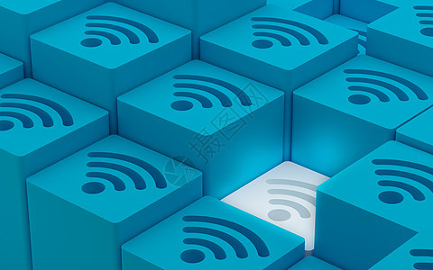 3D Wi Fi 无线网络符号图片