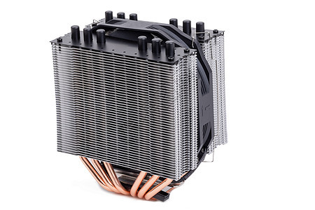 CPU 冷却器 白色有热气管金属宏观电子产品扇子呼吸机塑料散热器技术处理器温度图片