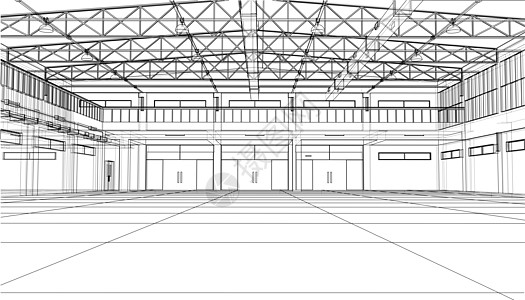 室内草图  3d 它制作图案建筑学窗户建筑师艺术房间房子大厅技术仓库素描图片