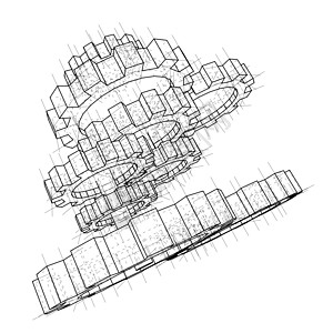 3D 齿轮  3d 它制作图案草稿工业草图旋转力学传动技术机器车辆圆圈图片