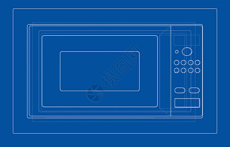 微波概念 3个插图房子烹饪项目器具工程电气电子产品机器食物家电图片