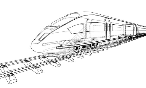 现代高速列车概念海报商业速度3d运输技术草图艺术多边形旅行图片