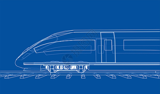 现代高速列车概念艺术铁路多边形旅行商业海报速度技术引擎草图图片