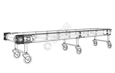 3D 轮廓传送带  3d 它制作图案机器机械工程师蓝图工厂工作输送带加工自动化装配图片