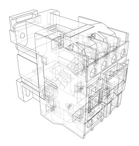 自动断路器概念技术断路器渲染盒子控制保险丝草图控制板力量电缆图片