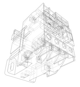 自动断路器概念技术电气控制板工程盒子控制渲染断路器电缆活力图片