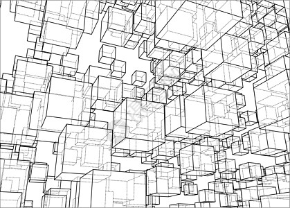 抽象框背景细胞科学草图推介会盒子迷宫小册子技术创造力3d图片