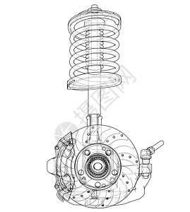 汽车减震器草图绘画高清图片