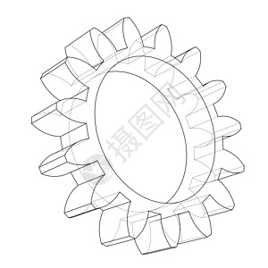 3D齿轮  3d 它制作图案机械工业草图圆形车辆蓝图线条艺术装置旋转图片