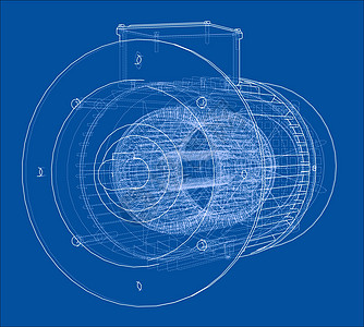 电动机草图  3d 它制作图案电气转子工程马达机器工厂维修技术齿轮速度图片