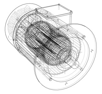 电动机草图  3d 它制作图案绘画引擎马达电磁电气齿轮机器速度交流维修图片