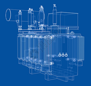 高压变压器概念草图工程高压电缆活力力量电气电压渲染工业图片