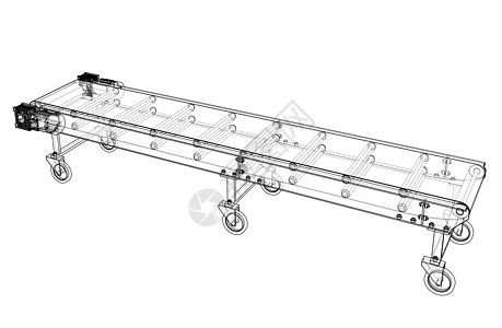 3D 轮廓传送带  3d 它制作图案生产工程工厂盒子蓝图技术机械输送带自动化工作图片