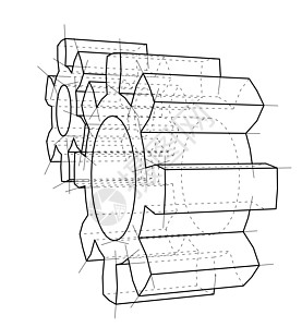 3D齿轮  3d 它制作图案机器线条车轮车辆传动机械艺术技术旋转工业图片