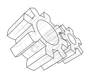 3D齿轮  3d 它制作图案纽带圆圈技术白色旋转机器商业传动车轮力学图片