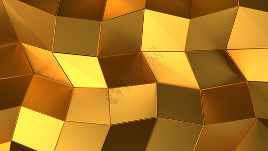 豪华金色抽象三角背景渲染金属奢华钻石线条材料3d技术墙纸建筑图片