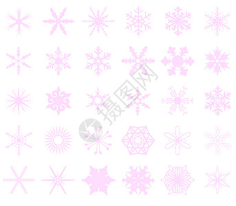 粉红雪花背景剪影降雪向量插图粉色绘画模式白色图片