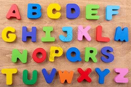 由木制的彩色字母教学标题字幕课堂训练学生创造力拼写学习幼儿园图片
