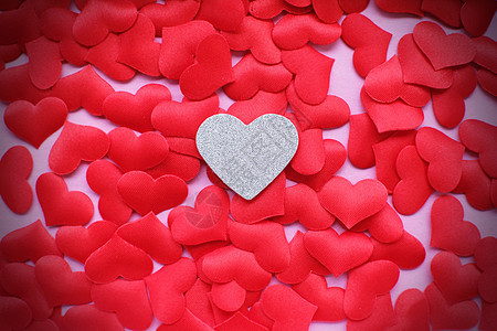 与红色心脏的情人节背景 复制空间丝带魔法假期卡片装饰木头桌子风格浪漫礼物图片