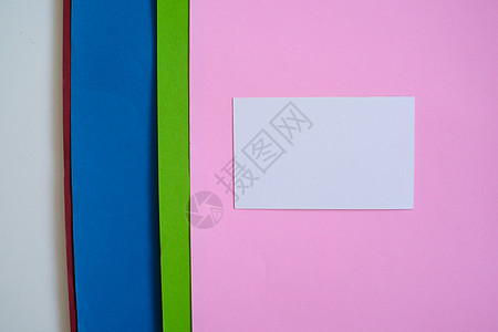 背景上名片白皮书的样机卡片文件夹品牌床单公司笔记打印商业横幅办公室图片
