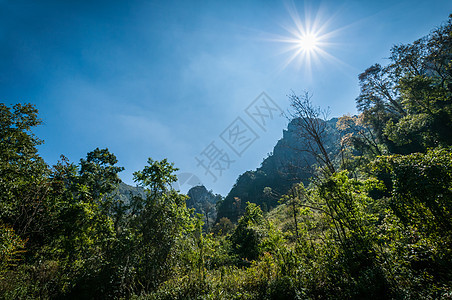 和山区森林地貌的林地景观商业旅行石头自由山毛榉公园植物天空娱乐冒险图片