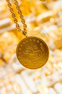 土耳其金币的丰厚价值硬币金子银行业概念宝藏财富金属火鸡现金金融图片