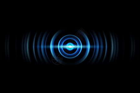 音波振动背景的蓝环摘要光环 其声波震动背景旋转广告插图镜片信号技术辉光海浪星系火花图片