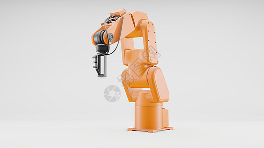 灰色背景上的机械臂 工业机器人机械手智力金属生产电脑商业自动化工程工作工具技术图片