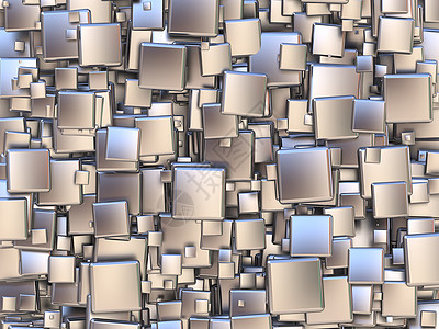 抽象背景由银色瓷砖制成  3个反思矩形尺码盘子艺术插图粒子正方形金属墙纸图片