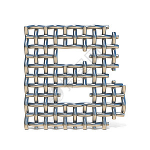 金属丝网字体 LETTER B 3穿越平铺细胞反射管子网格格栅边缘建造插图图片
