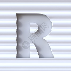 波浪面剪出字体 LETTER R 3波面曲线渲染首都字母几何学插图海浪雕刻线路图片